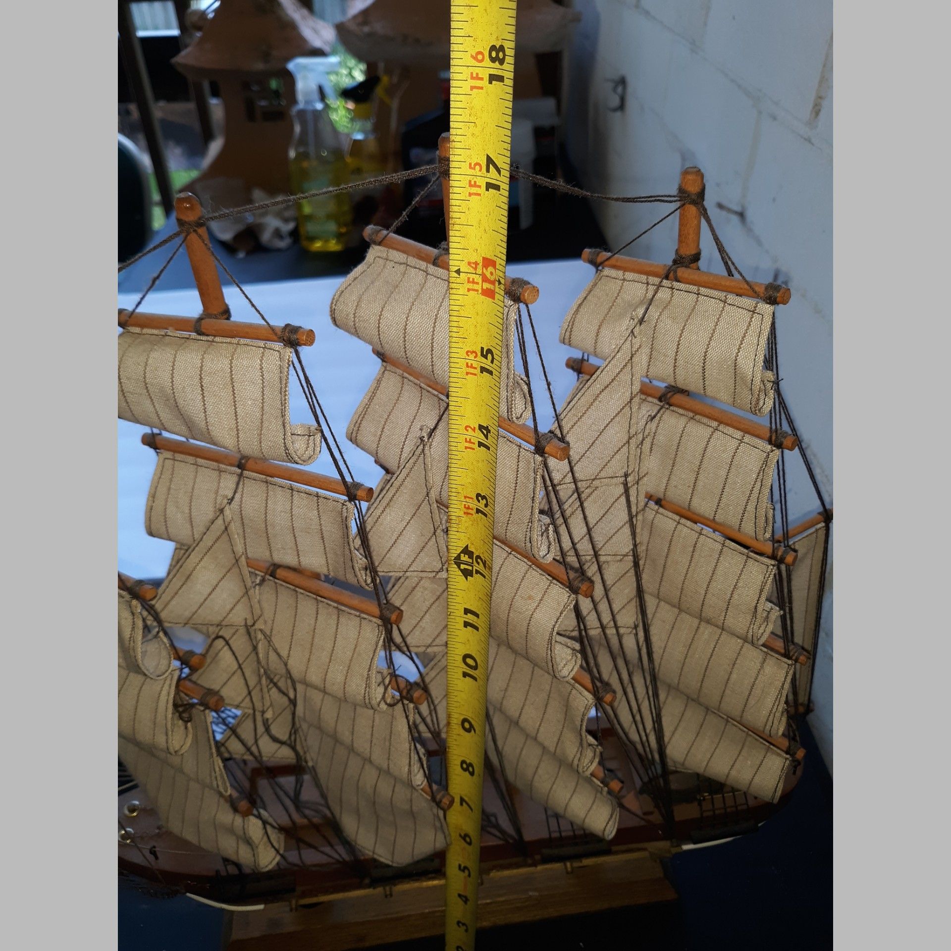 Tall Ship Model USS Valiant Wood Canvas Sails