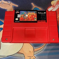 Doom Super Nintendo Red Cart (Loose)