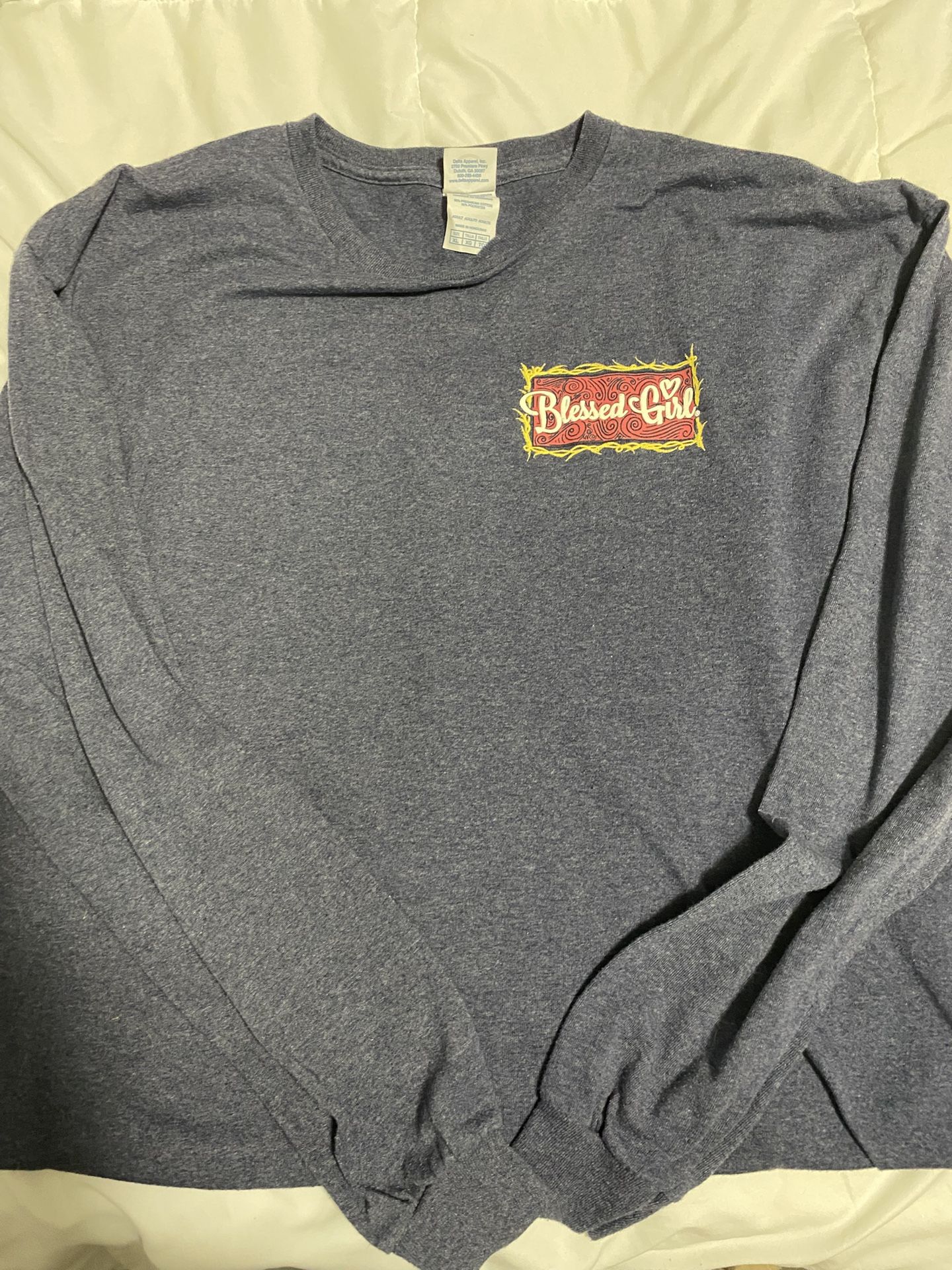 Ladies XL Blue Long Sleeve Blessed Girl Shirt