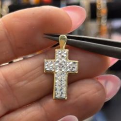 10k Yellow/white Gold Cross