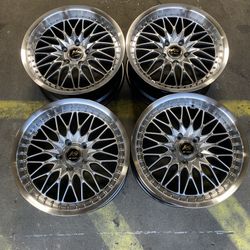 Work Wheels Rims Vs Style Black Silver Wheels Double Flow Set of 4 Rims 18" 8.5J +35 (5X120) New