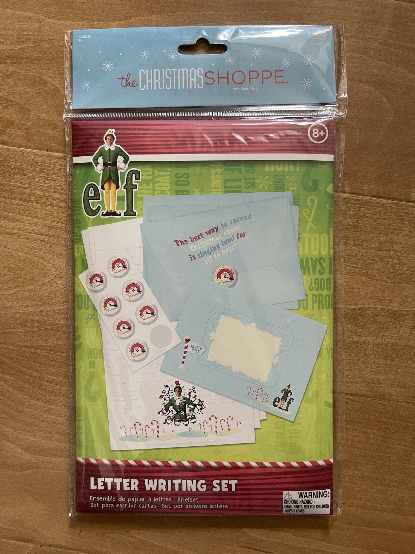 NEW Buddy The Elf Letter Writing Set , Envelopes, Paper, and Stickers
