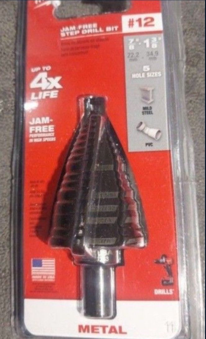 Milwaukee #12 Metal-Cutting Step Bit NEW
