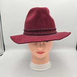 Women's Gold Coast Wide Brim Burgundy FedoraHat