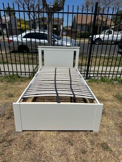 White ikea twin bed frame