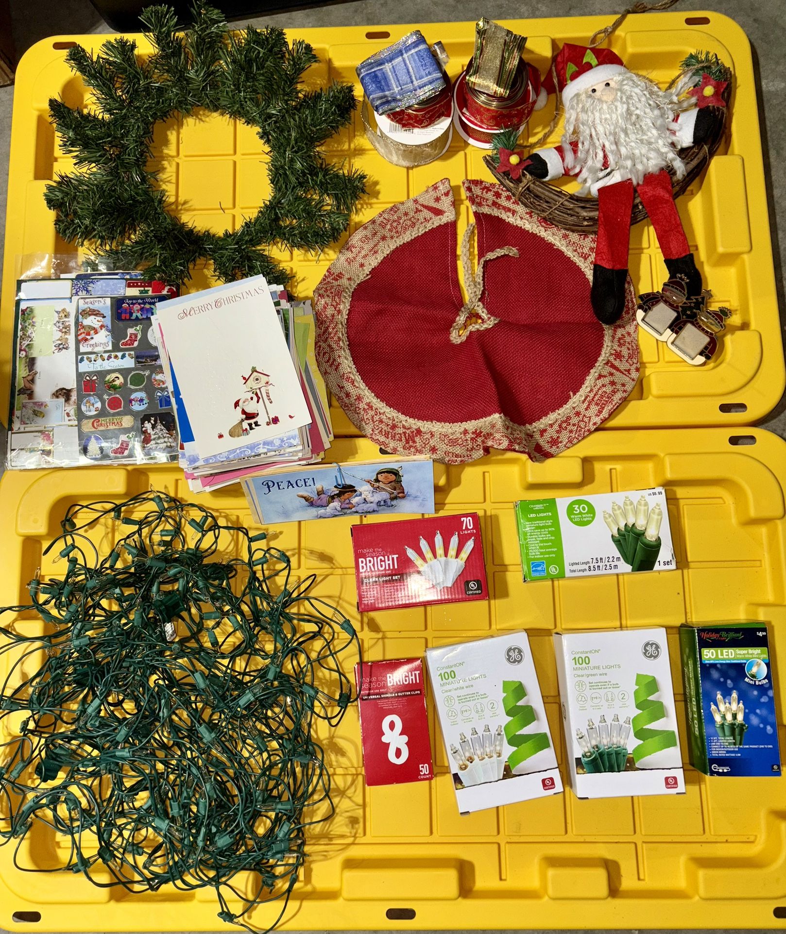Christmas Clean Out Items Lights Cards Ribbon & More TAKE ALL FOR $20