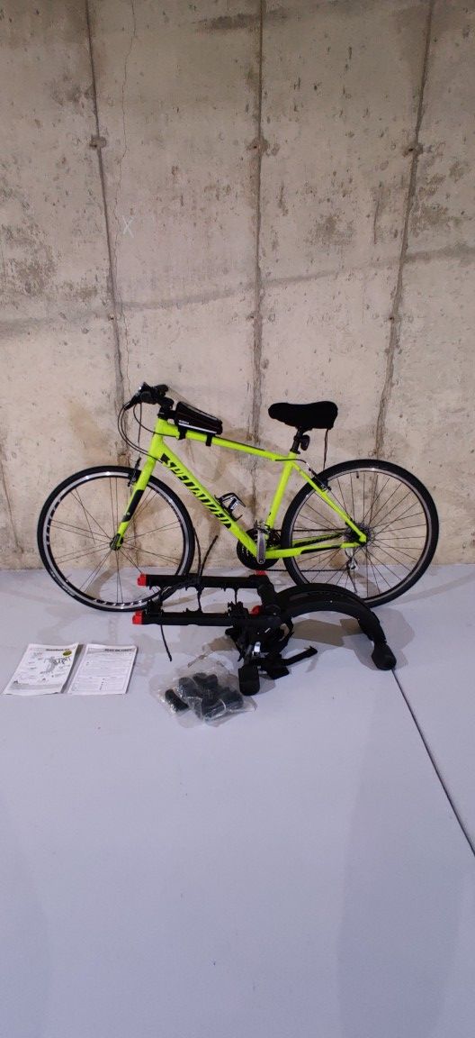 SPECIALIZED BIKE WITH YAKIMA QUICK BACK RACK *READ*