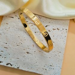 Love Bracelet Stainless Steel 18K Gold Plated waterproof Bangle