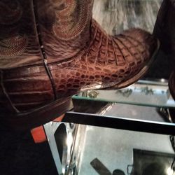 Genuine Leather Alligator Boots