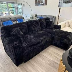 Black Sectional Sleeper New Pull Out Bed Sofa Bed