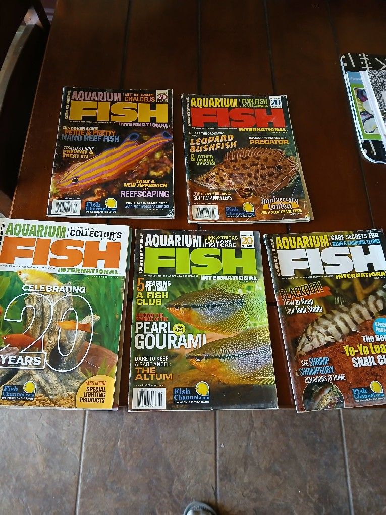 Fish Tank Goodies Along With Magazines
