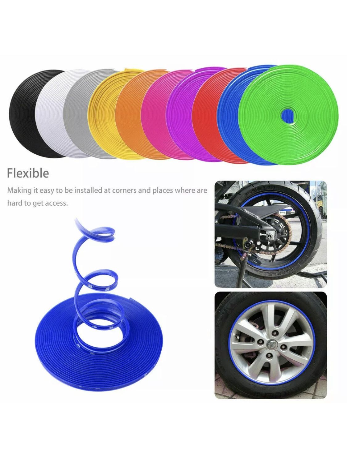 8m car wheel rim ring rubber strip