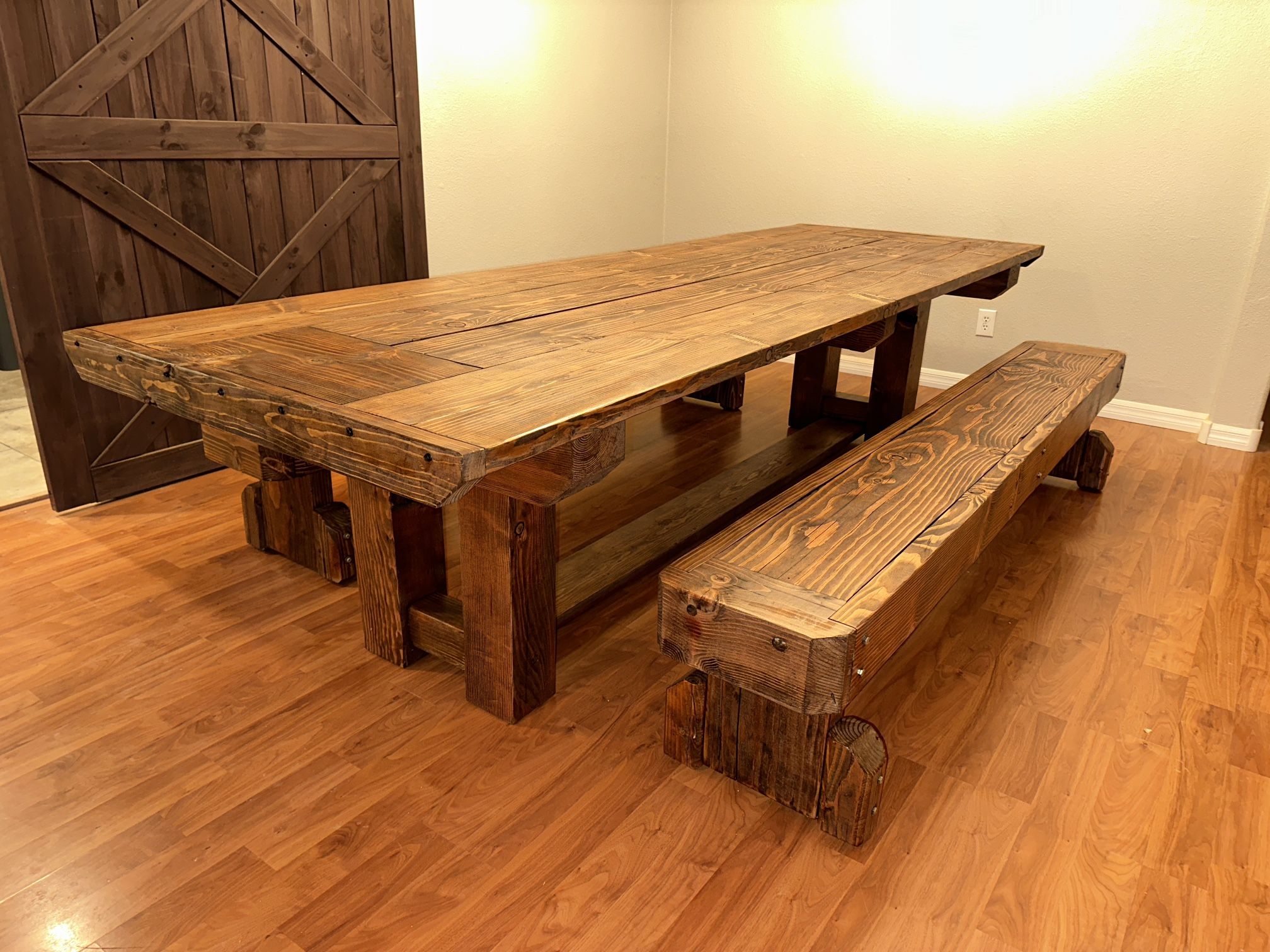 Large Custom Rustic Table Seats Up To 12