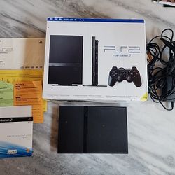 Sony PlayStation 2 Slim PS2 Slim Black Console (SCPH-70012) CIB-TESTED