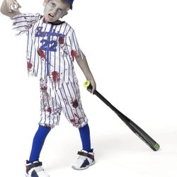 Blue Baseball Zombie Child Costume M