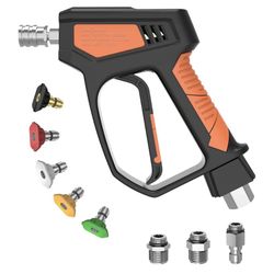 Pressure Washer Gun, 5000 PSI / 10.5 GPM with 3/8" Swivel Plug & M22-14mm/15mm Fittings