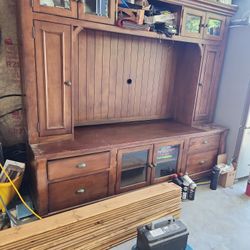 Beautiful heavy DUTY REAL WOOD ENTERTAINMENT CENTER 