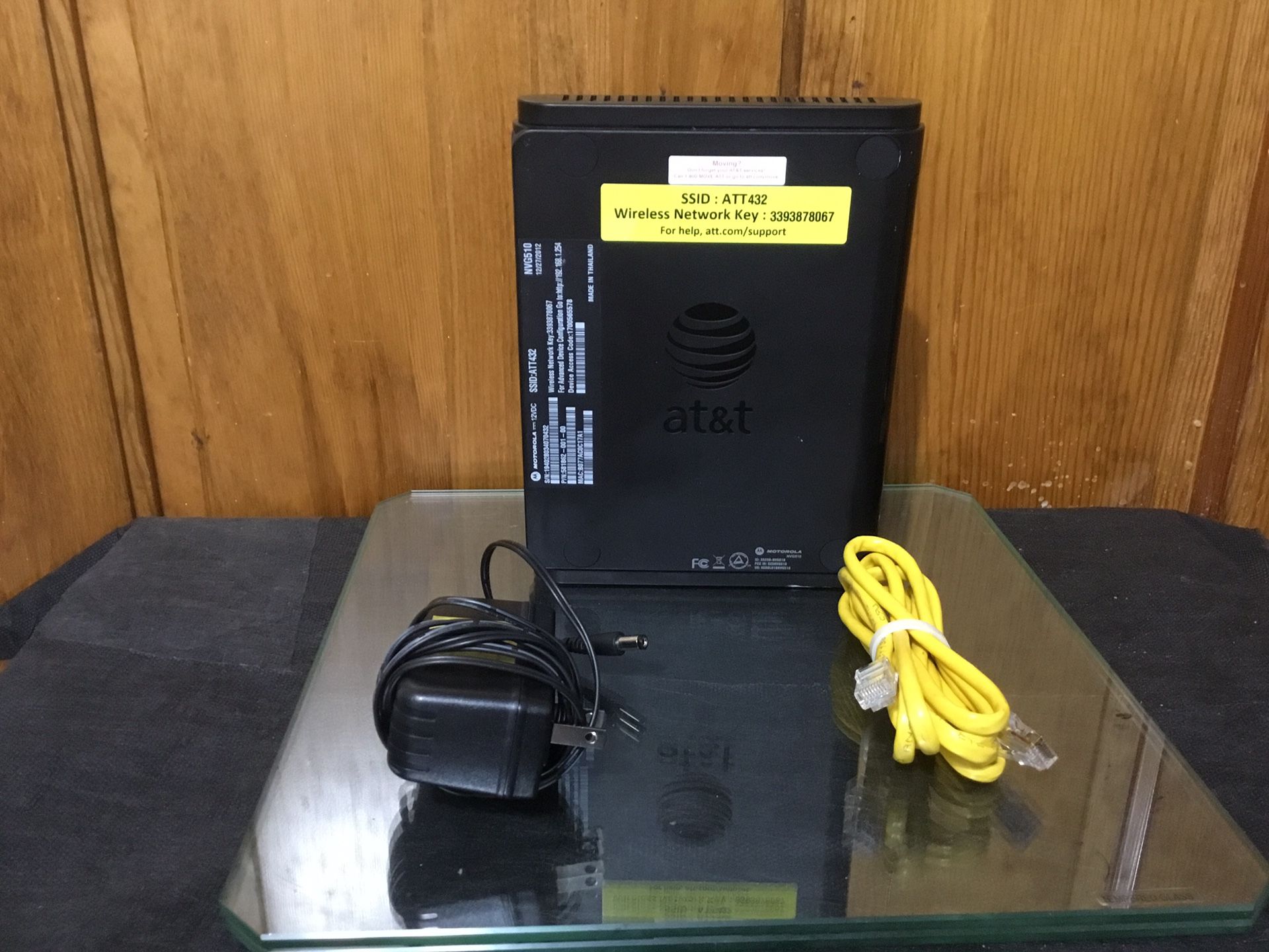 AT&T Motorola NVG510 UVerse Modem Router Combo 4port DSL Wireless