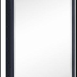 TEHOME Farmhouse Matt Black Recessed Bathroom Medicine Cabinet with Mirror Rounded Rectangle Metal Framed Medicine Cabinet with Beveled Mirror 20x30''