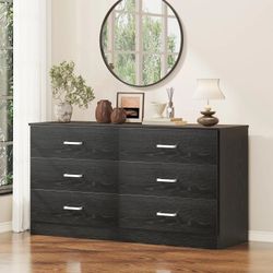 Bigbiglife Wood Dresser for Bedroom, 6 Drawer Double Dresser, Modern Chest of Drawers with Deep Drawers, Large Storage Organizer for Living Room
