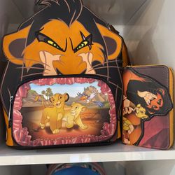 Scar Lion King Loungefly Back Pack And Wallet