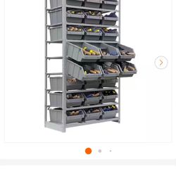 Gray 8-Tier Botless Bin Storage System Garage Storage Rack (24 Plastic Bins in 8 Tier)