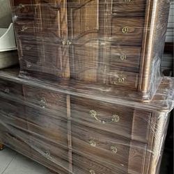 Solid Ash Antique Dresser Set