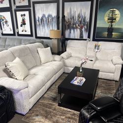 Comfy Pillow top Reclining Sofa Set! $1499 🤍🧡✨