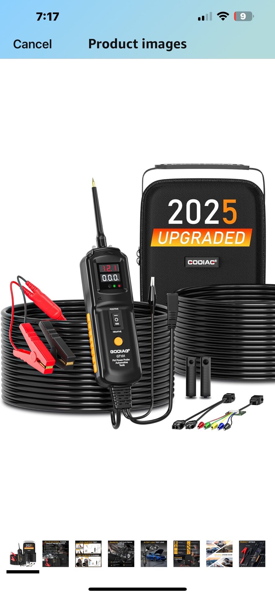 GODIAG Power Circuit Probe Tester, Auto Short Circuit, Relay Fuse Tester, Voltage Tester, 6V 40V DC Auto Electrical System Test Tool Kit, Diode Resist