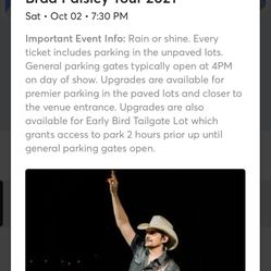 Lawn Ticket For Brad Paisley 