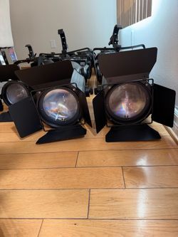 ⁠BOULDER 200W LED Fresnel Studio Stage Spotlight w/ Barn Doors & Clamps (Pair)⁠