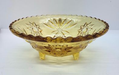 Vintage anchor hocking amber glass dish