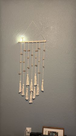 Macrame off-white picture holder