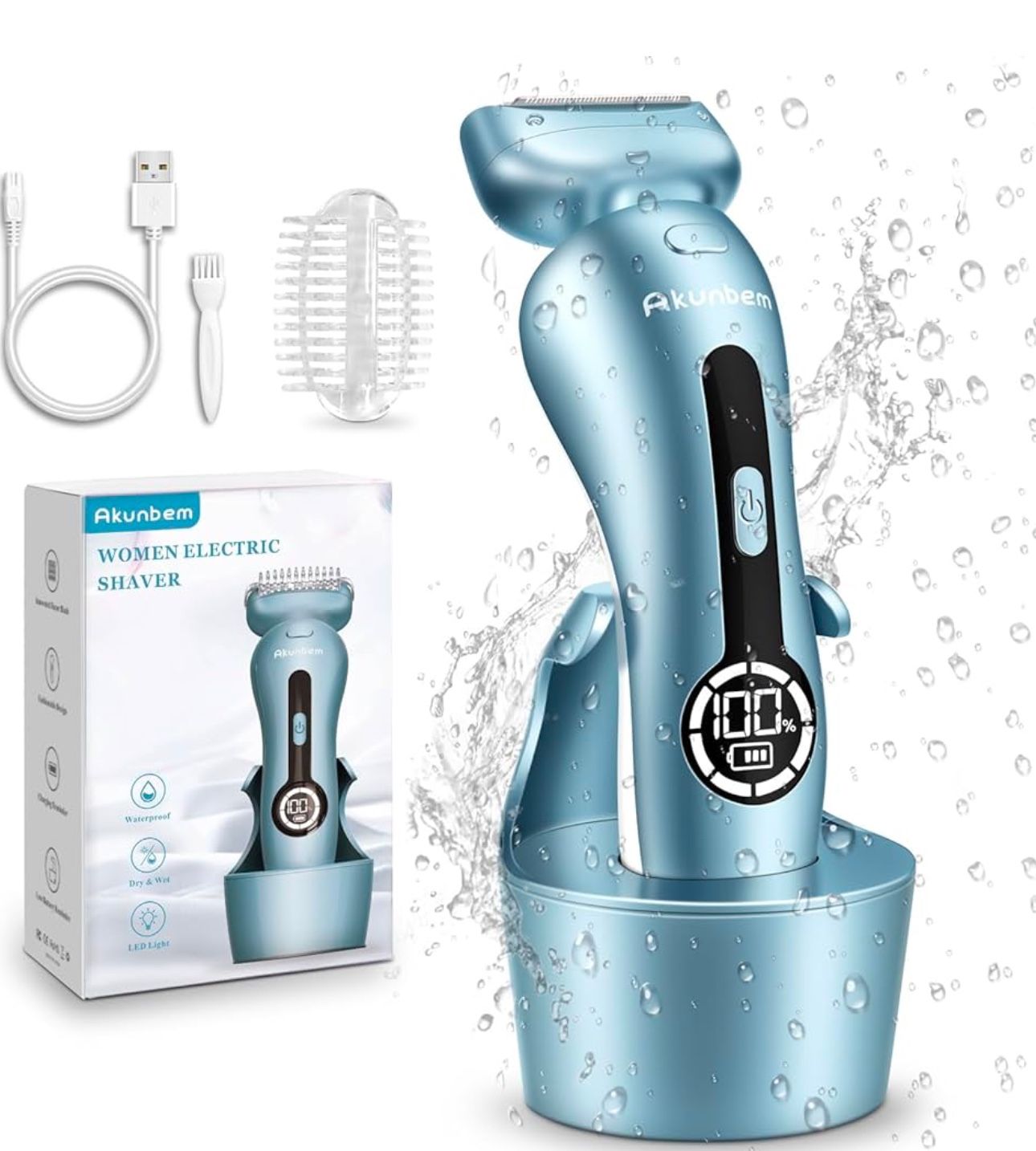 Electric Razors for Women for Legs Bikini Trimmer Electric Shaver for Women Underarm Public Hairs Rechargeable Womens Shaver Wet Dry Use Painless Cord