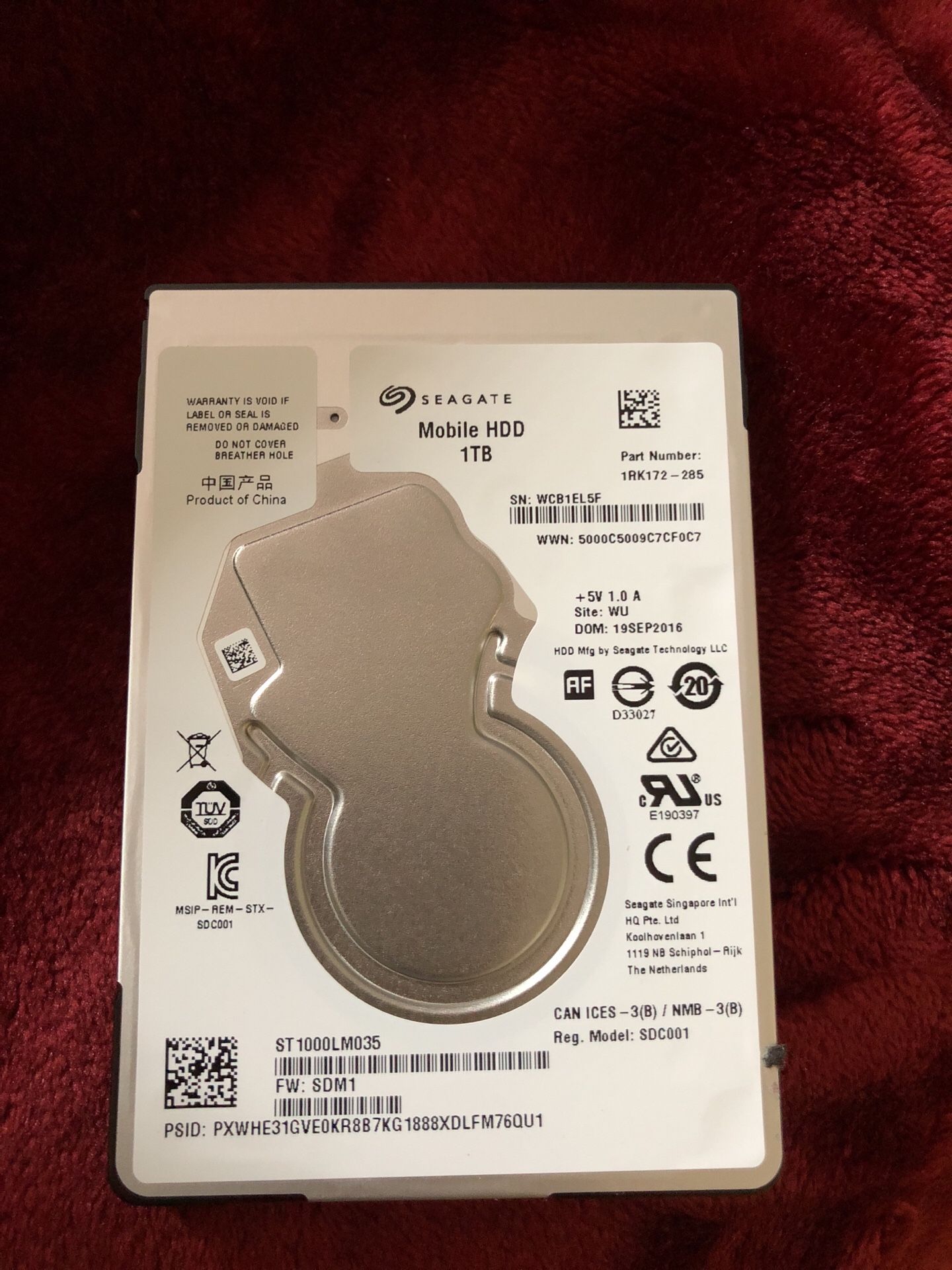 1 TB harddrive