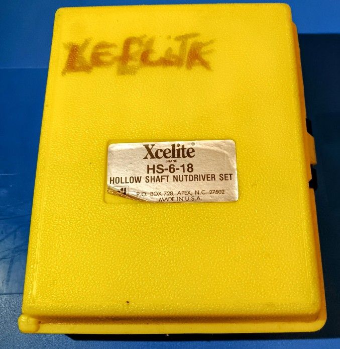 Vintage XCELITE HS-6-18 Hollow Shaft Nutdriver 10 Piece Set 3/16 to 9/16 Set USA