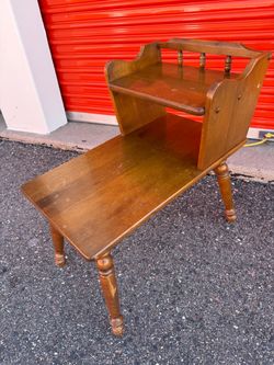 Vintage MCM 1970’s 2-Tier Wood End Table