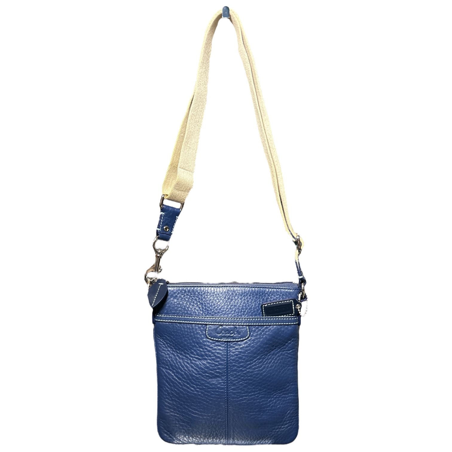 Coach Legacy Blue Leather Swing Pack Purse Shoulder Messenger Bag