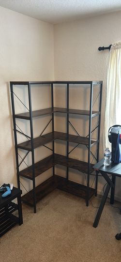 Corner Rustic Brown shelf