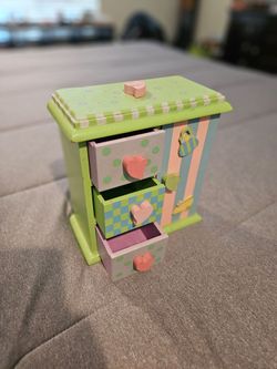 Colorful Wooden Jewelry Box with Drawers
