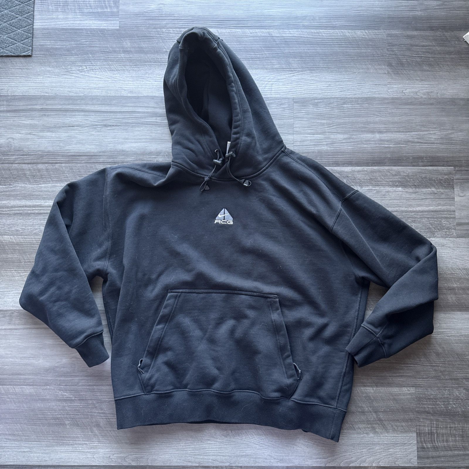 Nike Sweatshirt Mens Medium Black ACG Fleece Hoodie Sweater Heavy Oversized