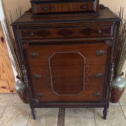 Walnut Hi Boy Dresser/ Antique/ Must Go