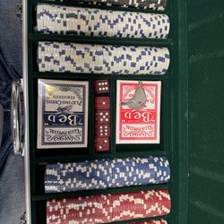 New Poker Chip Set with Cards & Dice