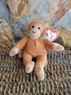 Vintage 1993 TY Teenie Beanie Babies Bongo The Monkey 5.5" Plush With Tags