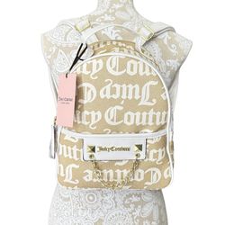 NWT Juicy Couture OS Sand Oyster Hang Around Backpack