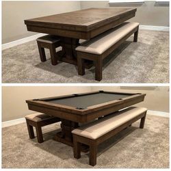 Rustic Dining Pool Table 