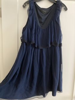 Haniiy Sleeveless 2 Tier Silk Dress Sz 46
