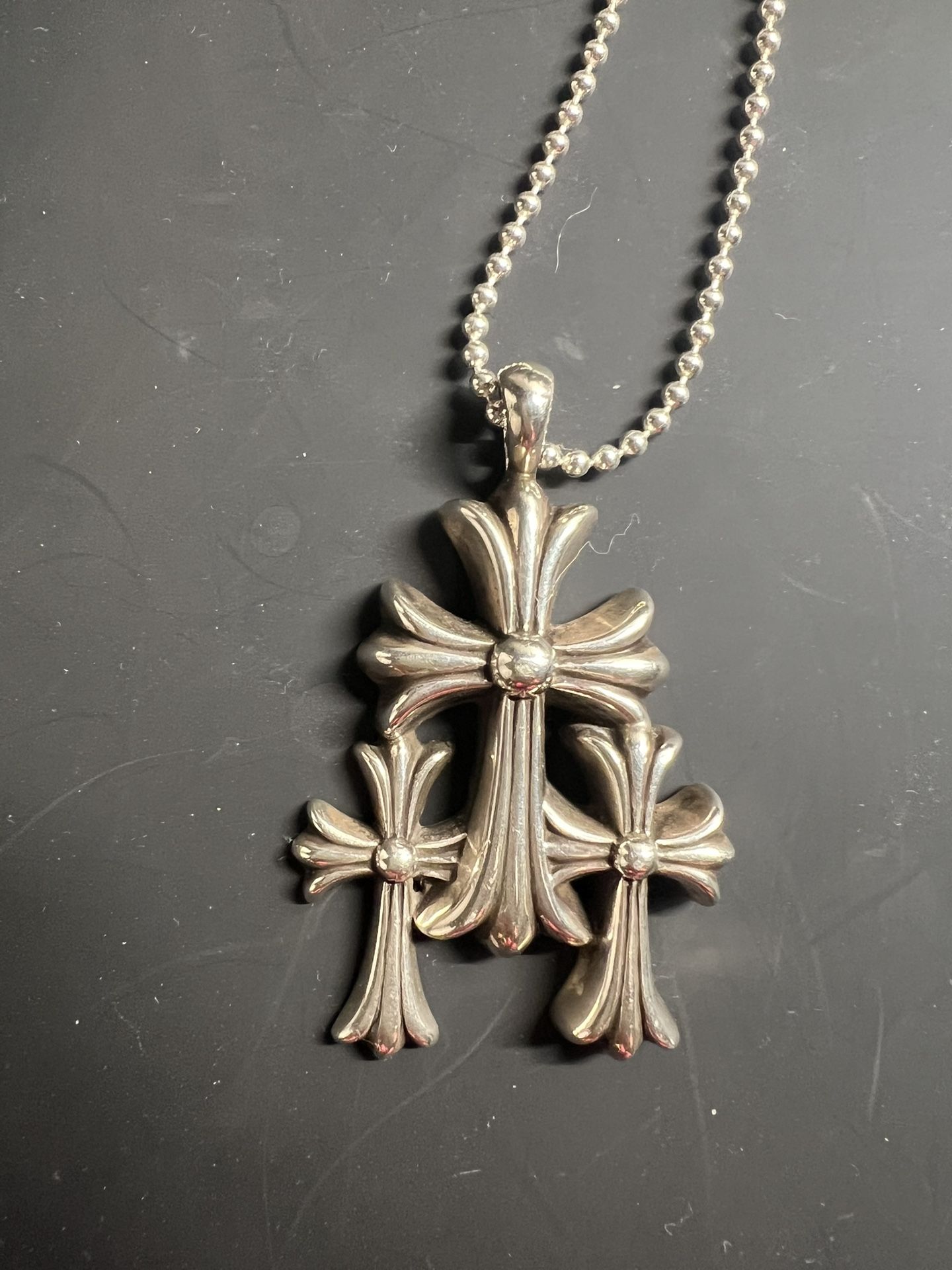 Authentic Chrome Hearts Triple Cross Pendant