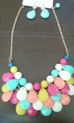Beautiful beaded necklace and earring set