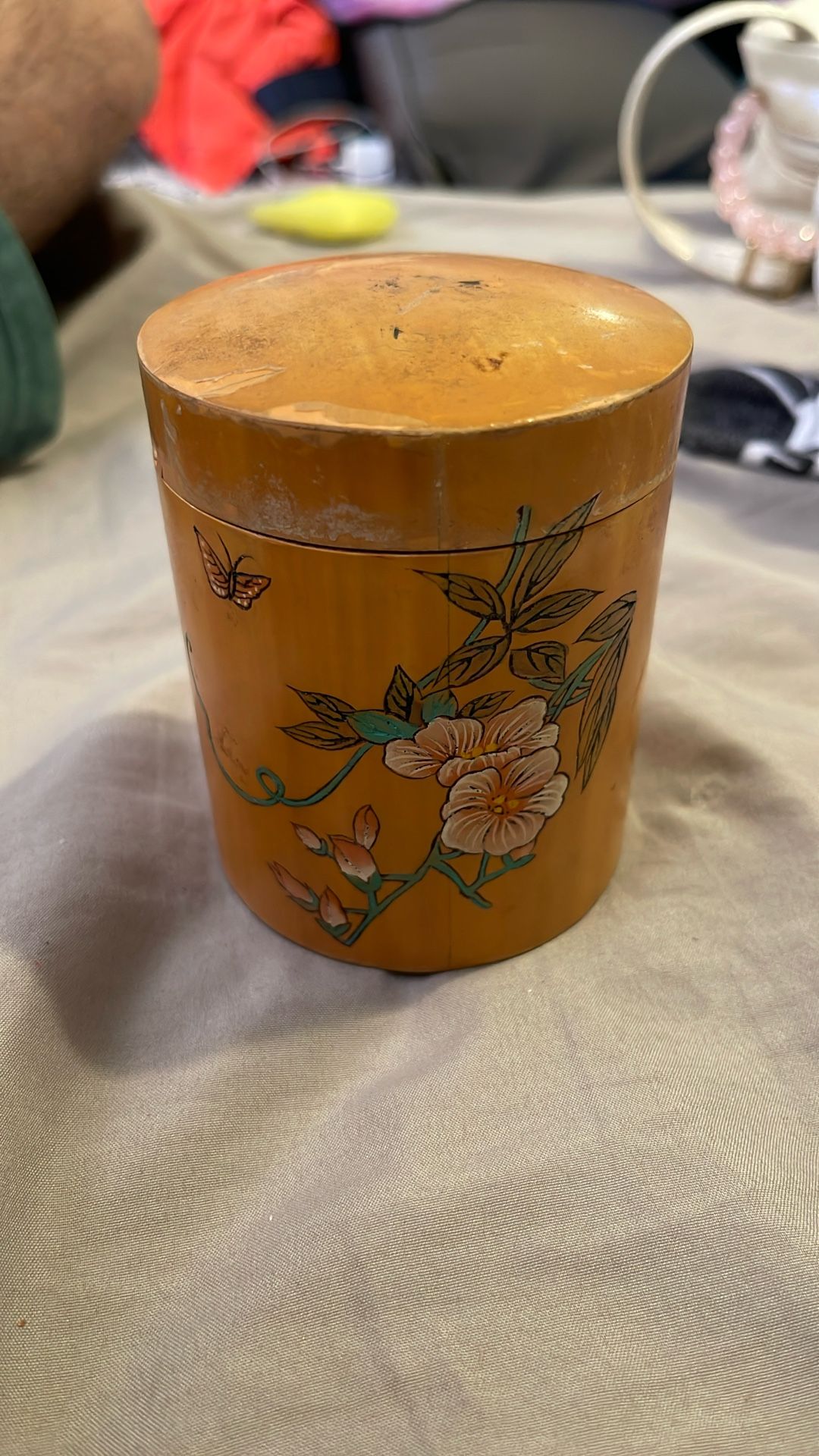 HNA China Bamboo Box or Tea Caddy